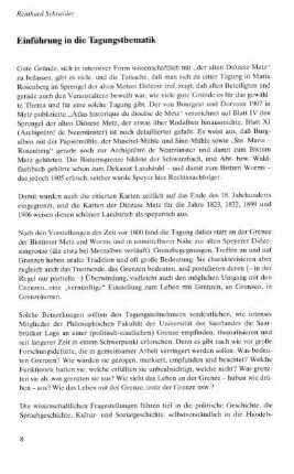 Einführung in die Tagungsthematik / Introduction