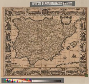Nova et accurata Tabula Hispaniae Praecipuis Urbibus, Vestitu, Insignibus, et Antiquatibus exornata
