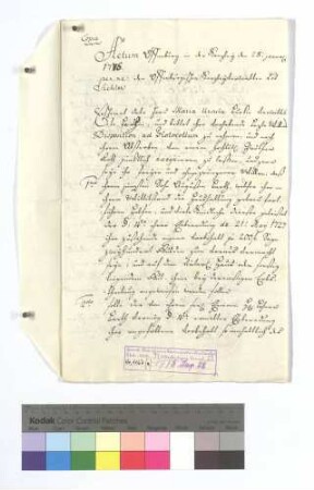 Das Testament der Maria Ursula Burkin, verwitwete Barthin.