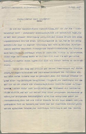 Nachlass von Max Scheler (1874-1928) – BSB Ana 315. E.1.1. Troeltsch, Ernst, Max Scheler (1874-1928) Nachlass: Brief von Max Scheler an Ernst Troeltsch - BSB Ana 315.E.I.1. Troeltsch, Ernst