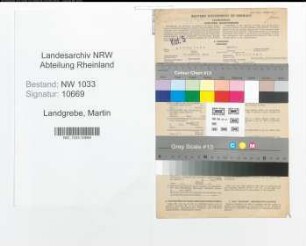 Entnazifizierung Martin Landgrebe , geb. 27.10.1910 (Polizeibeamter)