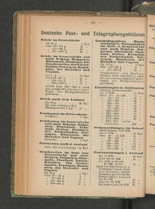 Deutsche Post- und Telegraphengebühren