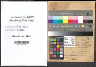 Entnazifizierung Karl Kraehmer , geb. 25.07.1904 (Verwaltungsbeamter)