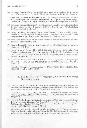 6. Einzelne Stadtteile (Topographie, Geschichte, Sanierung; Neuwerk s.II.5.c)