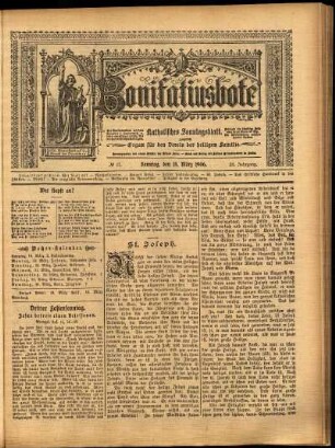Erste Ausgabe vom Sonntag, den 18. März 1906.