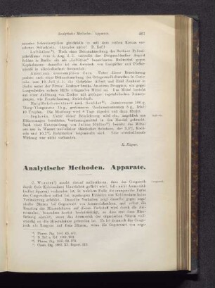 Analytische Methoden. Apparate