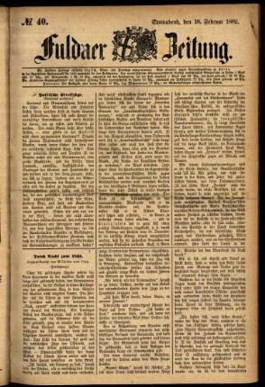 Ausgabe vom Samstag, den 18. Februar 1882.