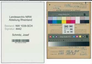 Entnazifizierung Josef Schmitz , geb. 30.08.1896 (Landwirt)