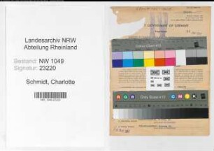Entnazifizierung Charlotte Schmidt , geb. 26.06.1902 (Buchhalterin)