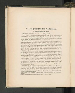 II. Die geographischen Verhältnisse.