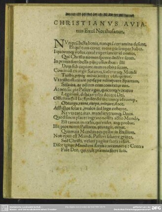 Christianus Avianus Exul Northusanus