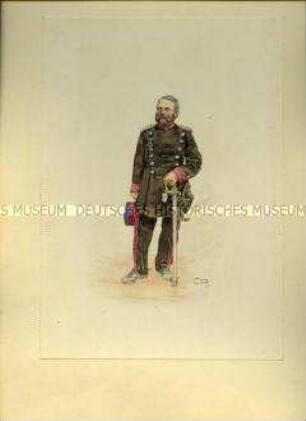 Uniformdarstellung, Offizier des Generalstabes, Sachsen, um 1900.