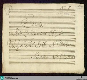Sonatas - Mus. Hs. 815 : fl, vl (2), b; A; GroF 881 FarinaS 2004 12