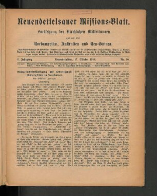 17. Oktober 1918. Nr. 10