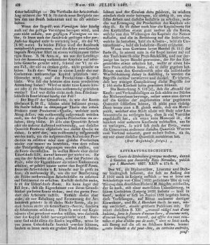 Rizos Nerulos, I.: Cours de littérature Grecque moderne. Hrsg. v. J. Humbert. Genf: [Cherbuliez] 1827