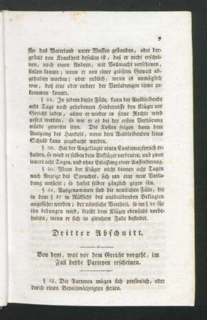 Dritter Abschnitt. Von dem, was vor dem Gericht vorgeht, im Fall beyde Parteyen erscheinen