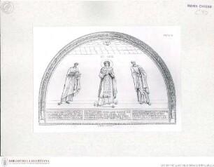 Apsismosaik von Sant'Agnese fuori le Mura (Taf. VI aus G. Fontana, "Raccolta delle migliori chiese di Roma e suburbane espresse in tavole disegnate ed incise da G. Fontana", vol.III, Rom 1838)