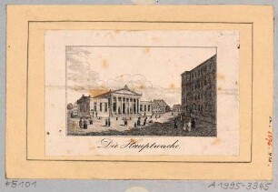Die Altstädtische Hauptwache (Schinkelwache) in Dresden, 1832 gebaut, Blick nach Nordwesten
