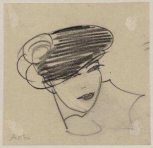 [o.T.]. Frau mit Hut