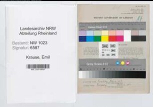 Entnazifizierung Emil Krause , geb. 12.07.1888 (Rechtsanwalt)