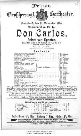 Don Carlos, Infant von Spanien