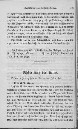 Beschreibung des Hains