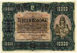 Geldschein, 10.000 Korona, 1.1.1920