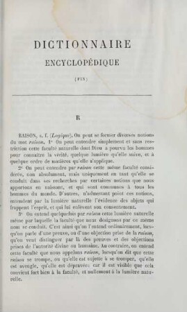 Dictionnaire encyclopédique (suite)