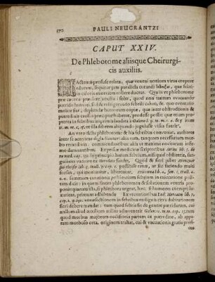 Caput XXIV. De Phlebotome aliisque Cheirurgicis auxiliis.