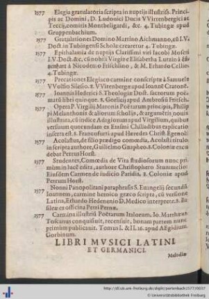Libri Mvsici Latini Et Germanici.