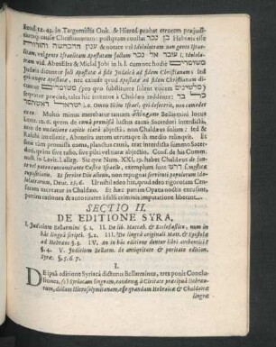 Sectio II. De Editione Syra.