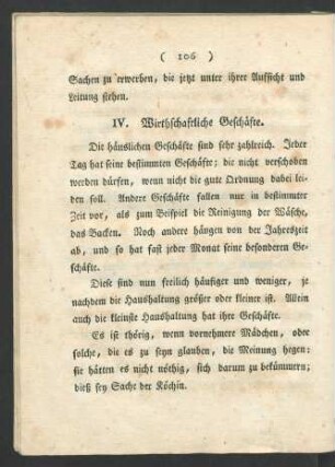 IV. Wirthschaftliche Geschaefte.