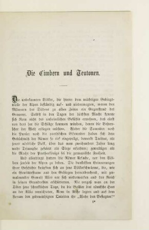 Die Cimbern und Teutonen