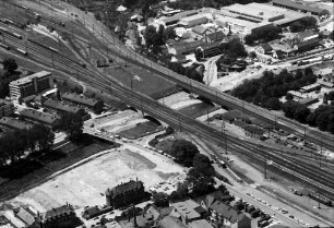 Freiburg: Bau, Zubringer Mitte, Eisenbahnunterführung, Knoten, Heinrich-von-Stephan-Straße