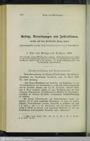 I. Für das Königreich Sachsen 1896