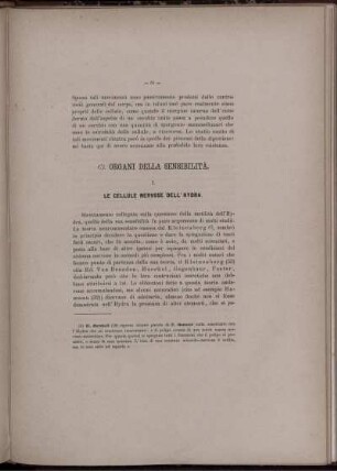 C). Organi Della Sensibilità.