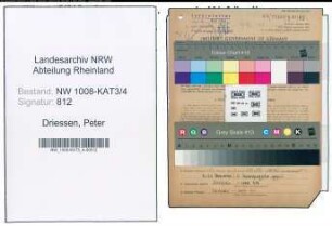 Entnazifizierung Peter Driessen , geb. 26.02.1912 (Schreiner)