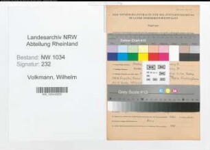 Entnazifizierung Wilhelm Volkmann , geb. 22.05.1913 (Oberfeldwebel)