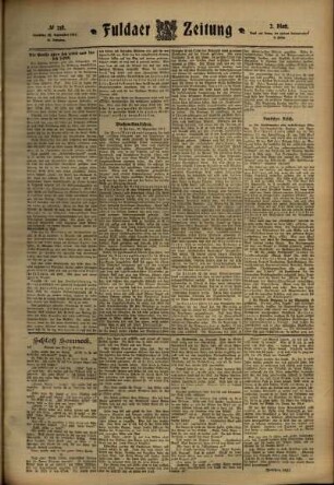 Zweite Ausgabe vom Samstag, den 23. September 1911.