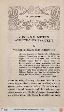 II. Abschnitt: Von den Menschen ästhetischer Fähigkeit
