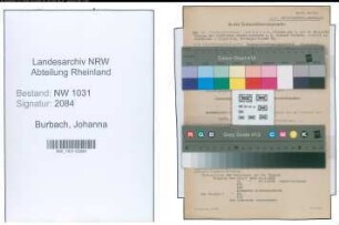 Entnazifizierung Johanna Burbach , geb. 16.04.1910 ()