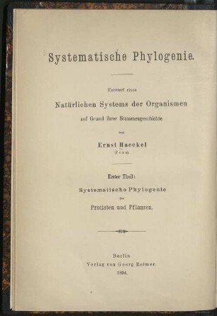 Systematische Phylogenie der Protisten und Pflanzen