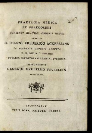 Praesagia Medica Ex Praecordiis