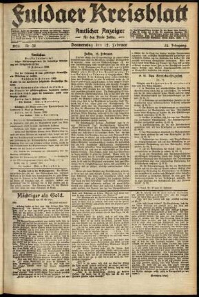 Ausgabe vom Donnerstag, den 12. Februar 1920.