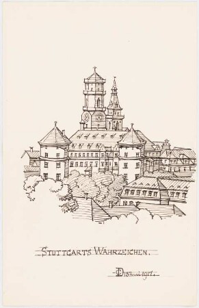 Schloss Stuttgart: Perspektivische Ansicht, Wahrzeichen