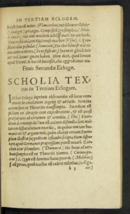 Scholia Textus In Tertiam Eclogam.