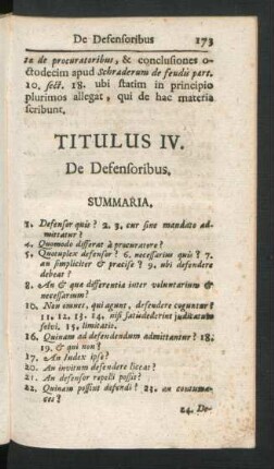 Titulus IV. De Defensoribus