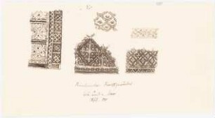 Rumänische Prachtgewänder: Fünf Ornamentdetails (Nach- oder Durchzeichnung nach Über Land und Meer, 1873, 508)