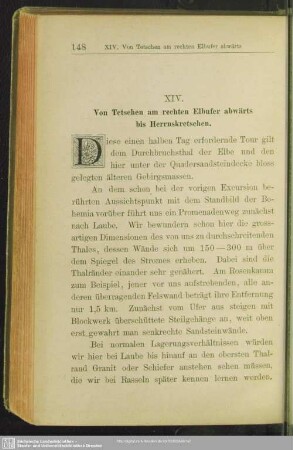 XIV. Von Tetschen am rechten Elbufer abwärts bis Herrnskretschen