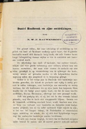 Daniel Hooibrenk en zijne ontdekkingen
